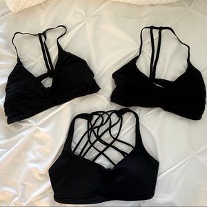 3 LuluLemon Bras! Size 4. Black.